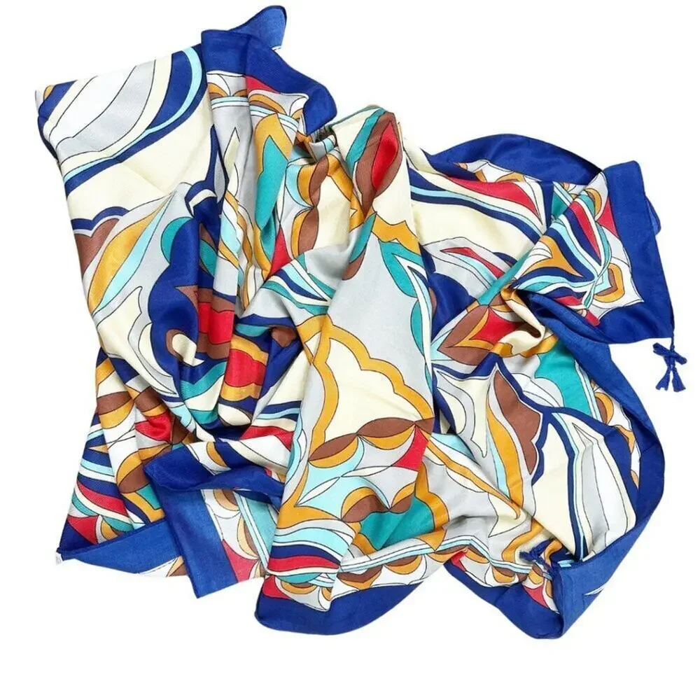 2/$30 NEW Beach Coverup Body Wrap Large Blanket Head Scarf Abstract Printed